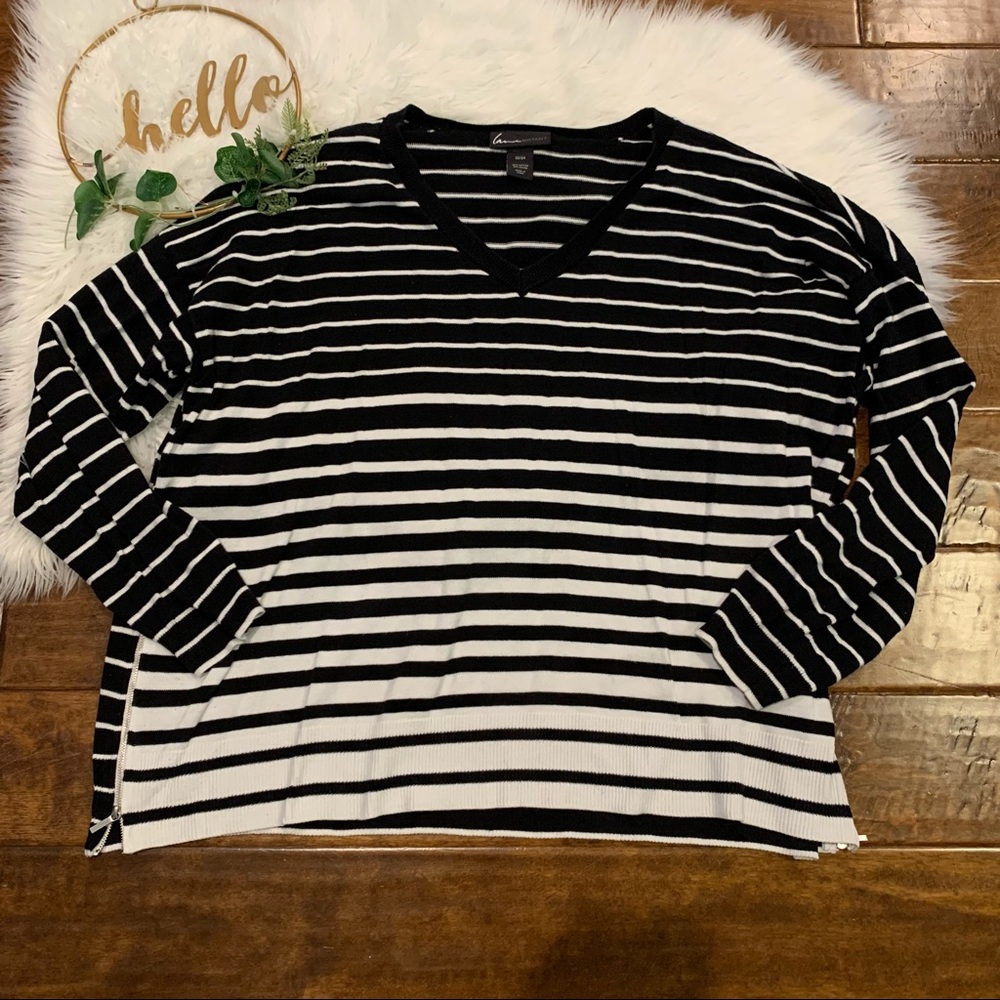 Lane Bryant Women’s Sweater Black White Stripe Size 22/24